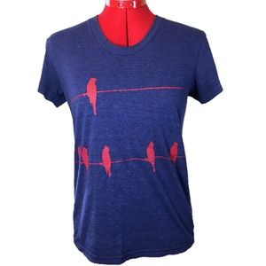American Apparel Track Shirt, Birds On A Wire Tee